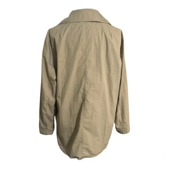 Massimo Dutti Army Green Jacket Blazer Relaxed Fit Fray Hem Pockets M Casual - Picture 4 of 12